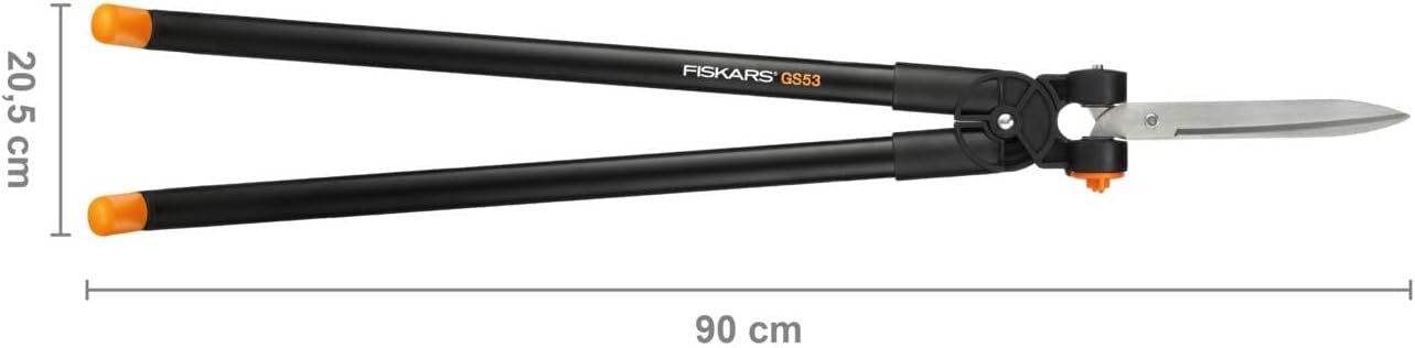 Detalle 2 de Fiskars PowerLever GS53 häck- och grässax med vinklingsbart huvud