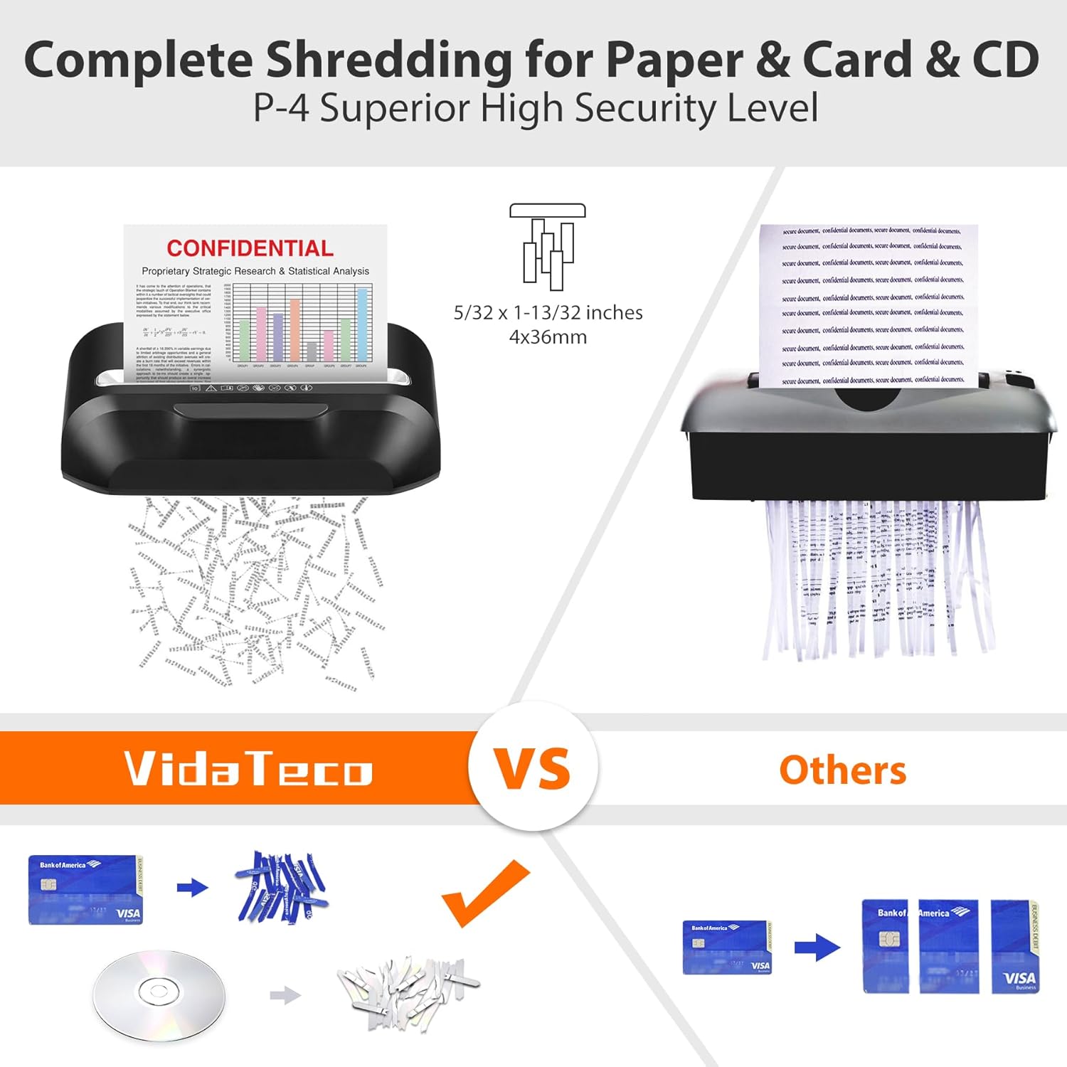 Thumbnail 4 de VidaTeco 10-Sheet Cross‑Cut Shredder P-4 🖨️