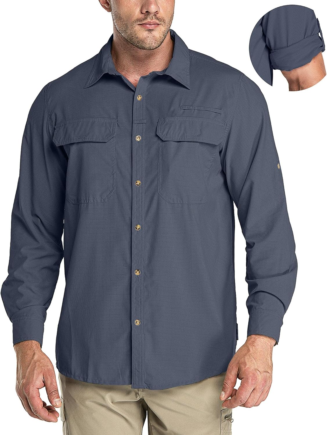 Thumbnail 6 de 33,000ft Men's Long Sleeve UV Protection Safari Shirt with Pockets