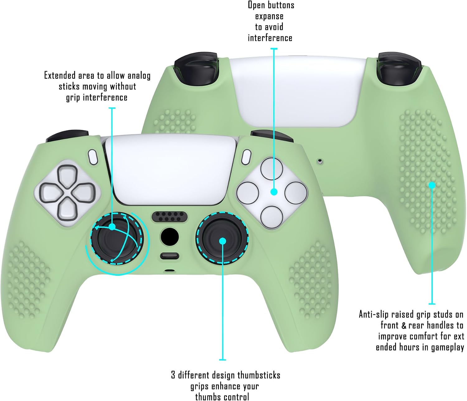 Detalle de ps5 anti slip controller case, 3D grip