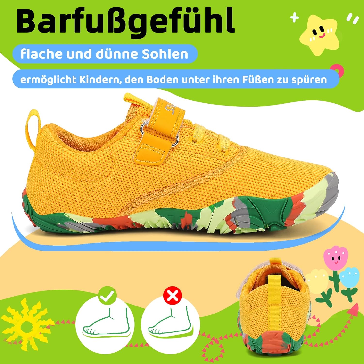 Detalle de SAGUARO Kinder Barfußschuhe Leicht – rutschfest & flexibel, Größe 24–36