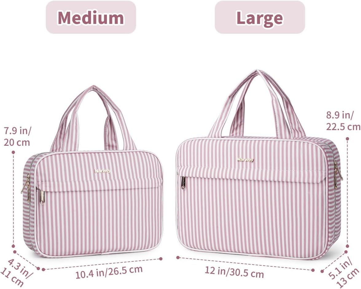 Thumbnail 6 de Narwey Large Hanging Toiletry Bag – Dusty Pink Stripe-L