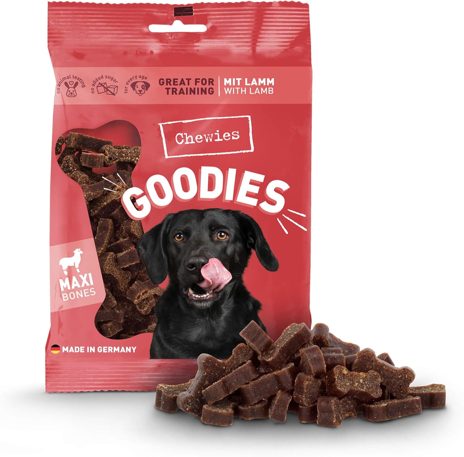 Chewies Hundeleckerli Training Maxi Agnello e Caviglia – 200 g, bocconcini morbidi senza zuccheri aggiunti per addestramento