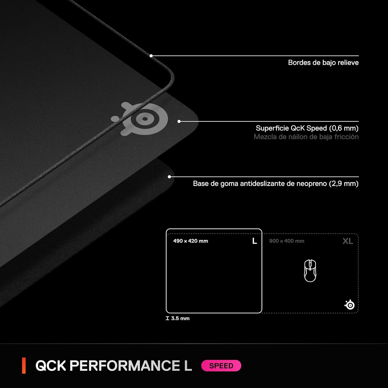 Thumbnail 6 de SteelSeries QcK L Performance Speed 490x420