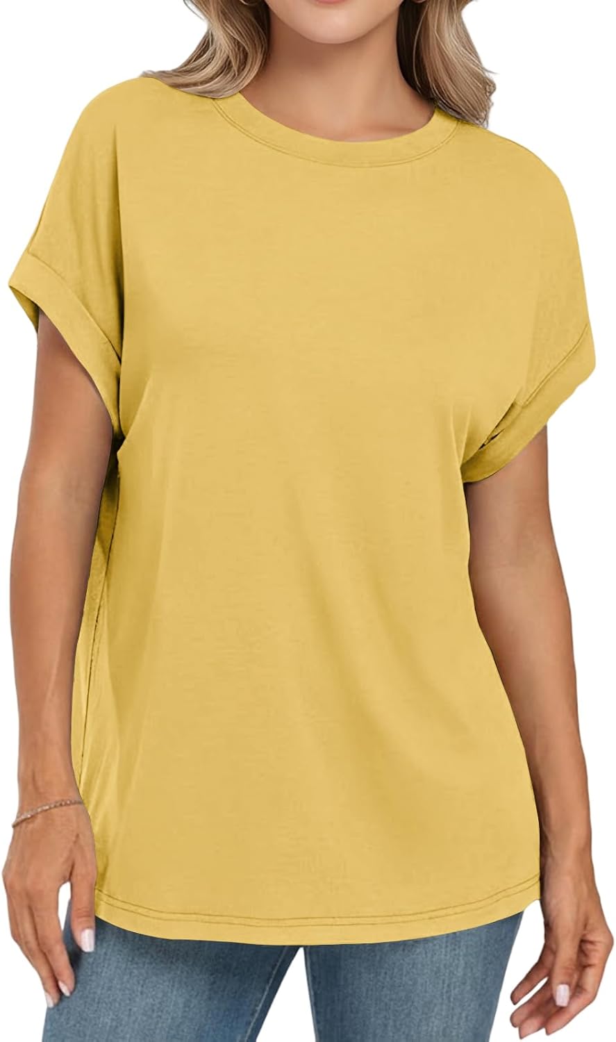 Thumbnail 1 de Cuptacc Damen Oversize Rundhals-T-Shirt – Sommerliches Kurzarmtop im entspannten Stil