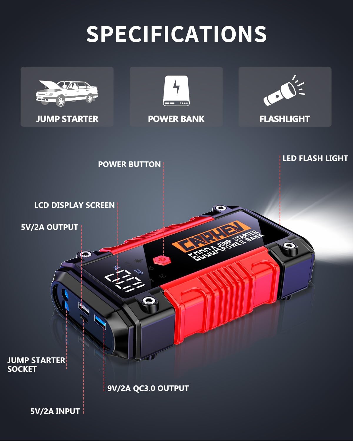 Thumbnail 5 de CARHEV 6000A jump starter 12V power pack