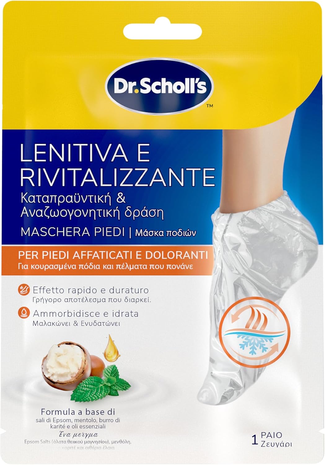 Dr. Scholl's Maschera Piedi Lenitiva e Rivitalizzante – sollievo rapido per piedi stanchi