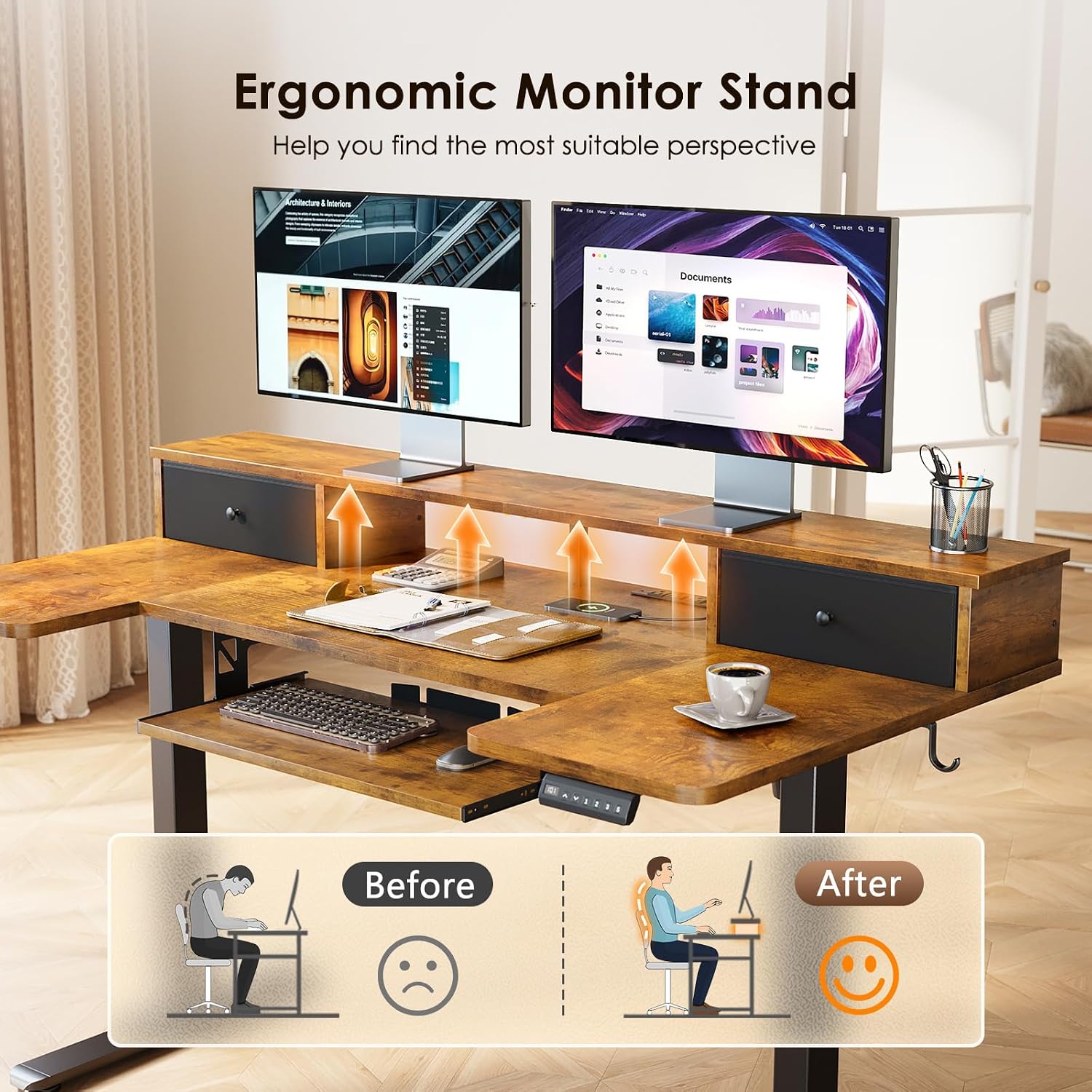 Thumbnail 6 de OffiGo U-Shaped Standing Desk, 55-Inch