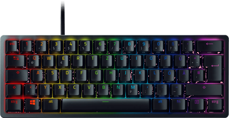 Detalle de Razer Huntsman Mini Gaming-Tastatur (QWERTZ) Schwarz mit optischen Purple Switches