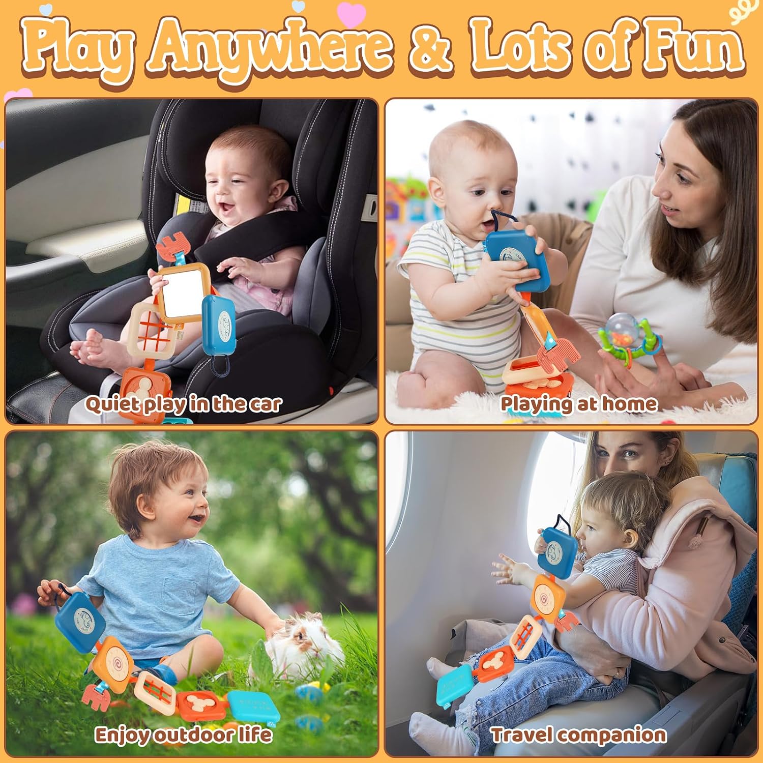 Detalle de ZCOINS opvouwbare activiteitenkubus voor baby’s met 8 interactieve activiteiten