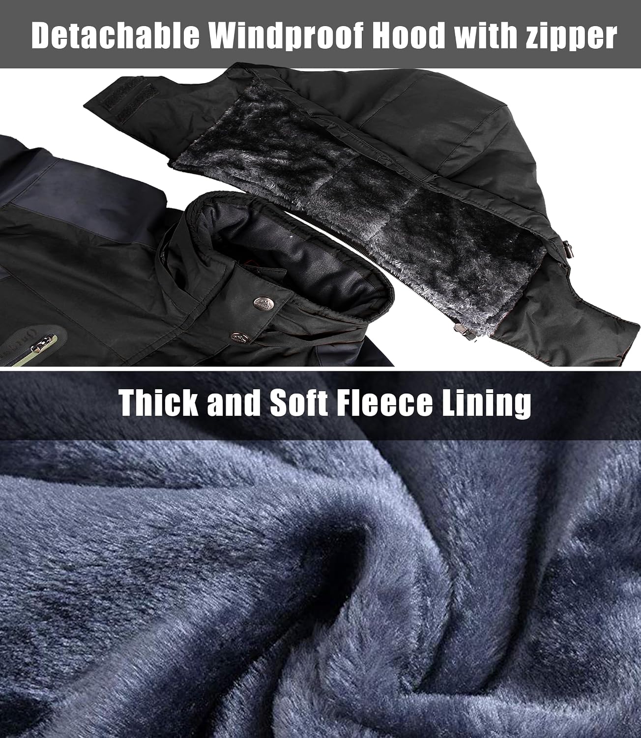 Thumbnail 5 de R RUNVEL Men's Waterproof Fleece Jacket with Detachable Hood