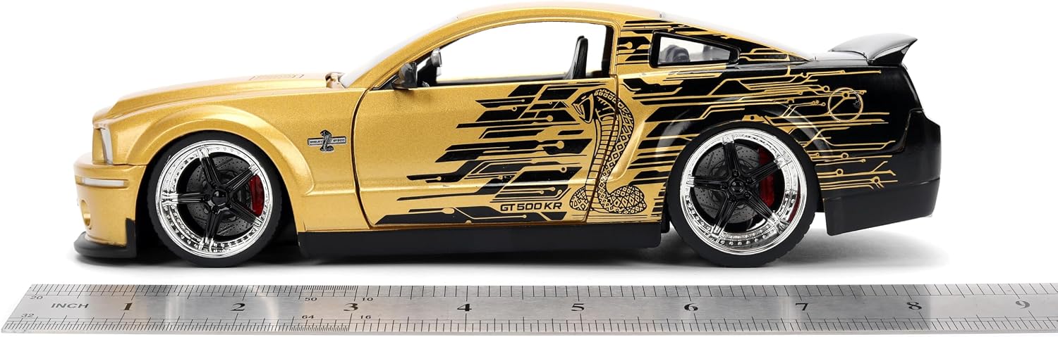 Detalle de Jada Toys ビッグタイム マッスル 1:24 2008 フォード シェルビー GT-500KR ダイキャストカー ゴールド&ブラック