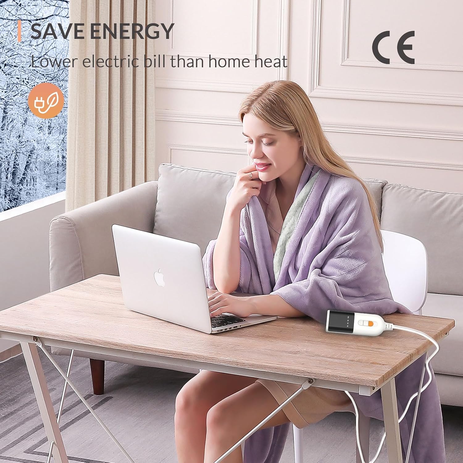 Thumbnail 5 de HOMLYNS LuxeHeat Heated Blanket 160x130 cm