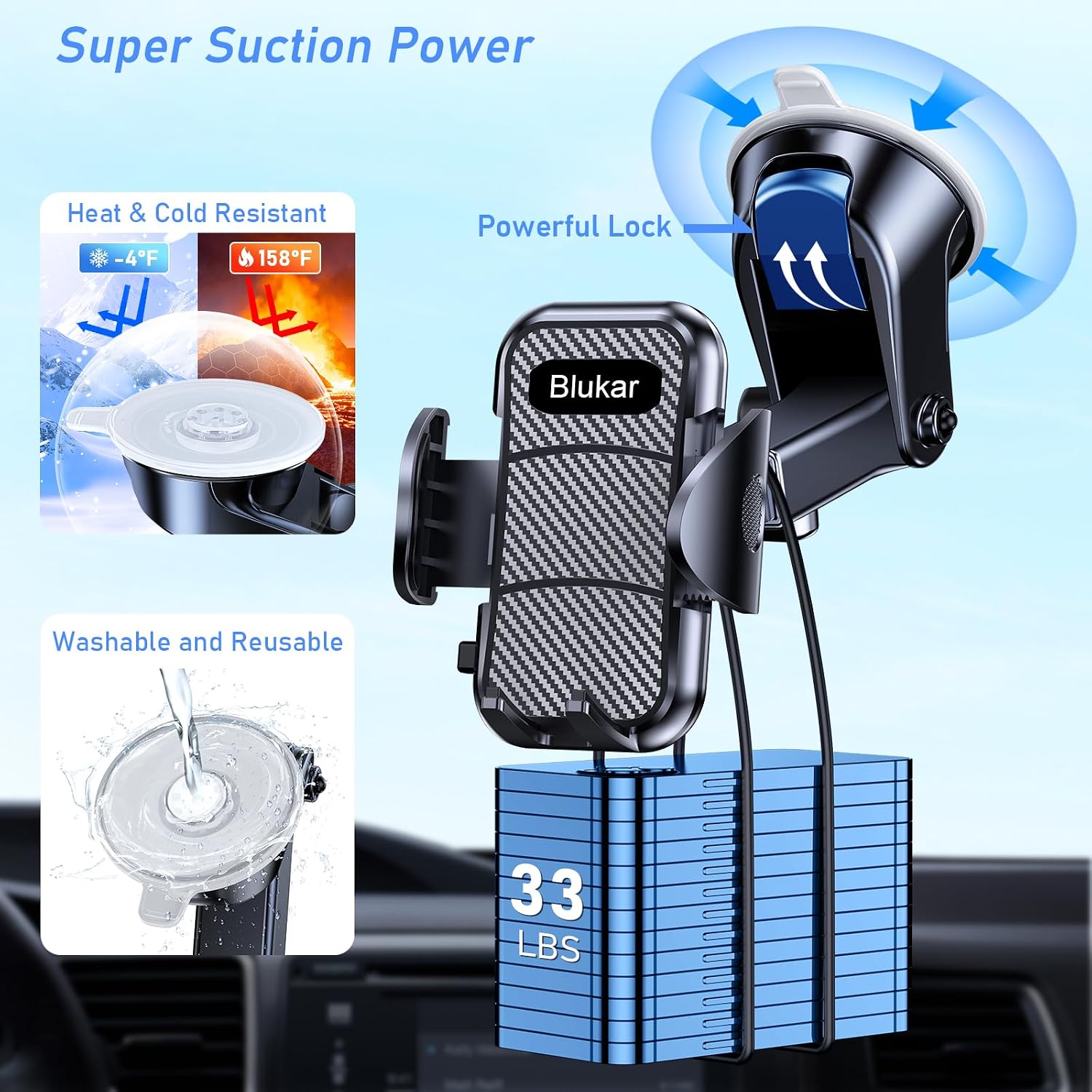 Thumbnail 3 de Blukar Car Phone Holder 360° rotation