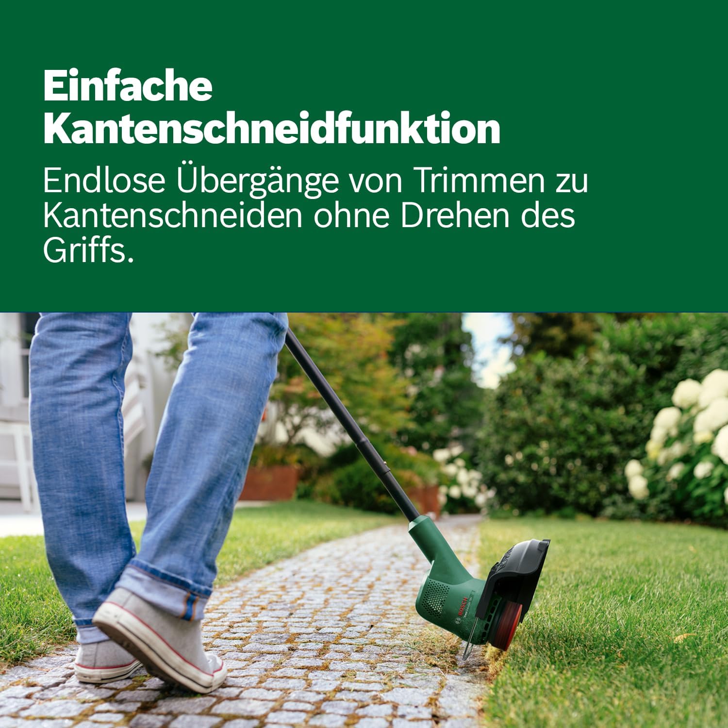Detalle de Bosch Akku-Rasentrimmer EasyGrassCut 18V-26 (ohne Akku) – 26-cm-Schnittkreis für kleinere Gärten