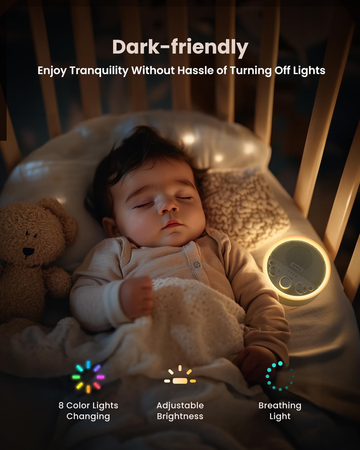 Thumbnail 3 de RENPHO White Noise Machine Baby – tragbare Sound Machine mit 29 Klängen, USB-wiederaufladbar