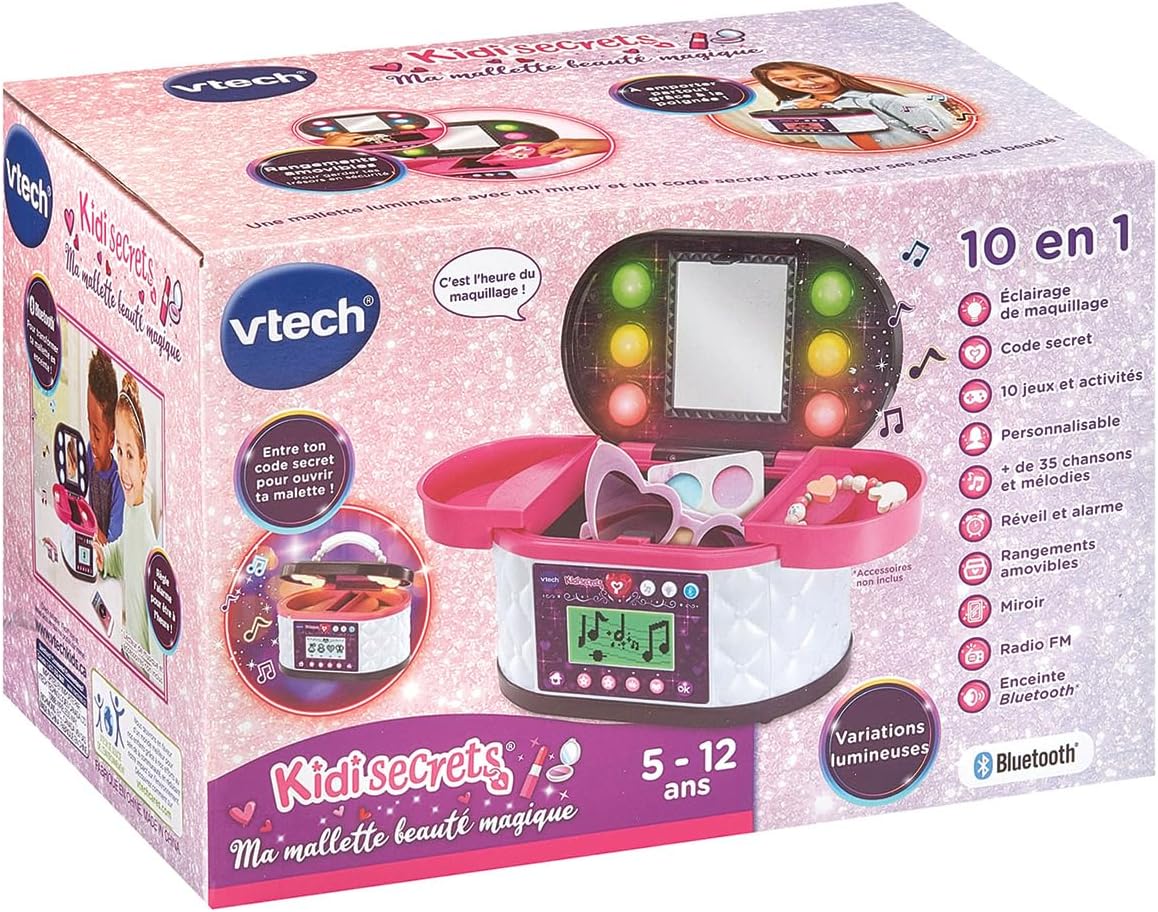 Thumbnail 6 de VTech KidiSecrets Ma Mallette Beauté Magique Noire – boîte secrète avec code, miroir LED et Bluetooth