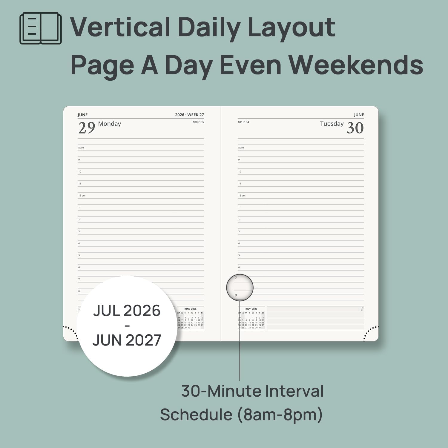 Detalle de POPRUN Daily Planner, 5.75" x 8.5