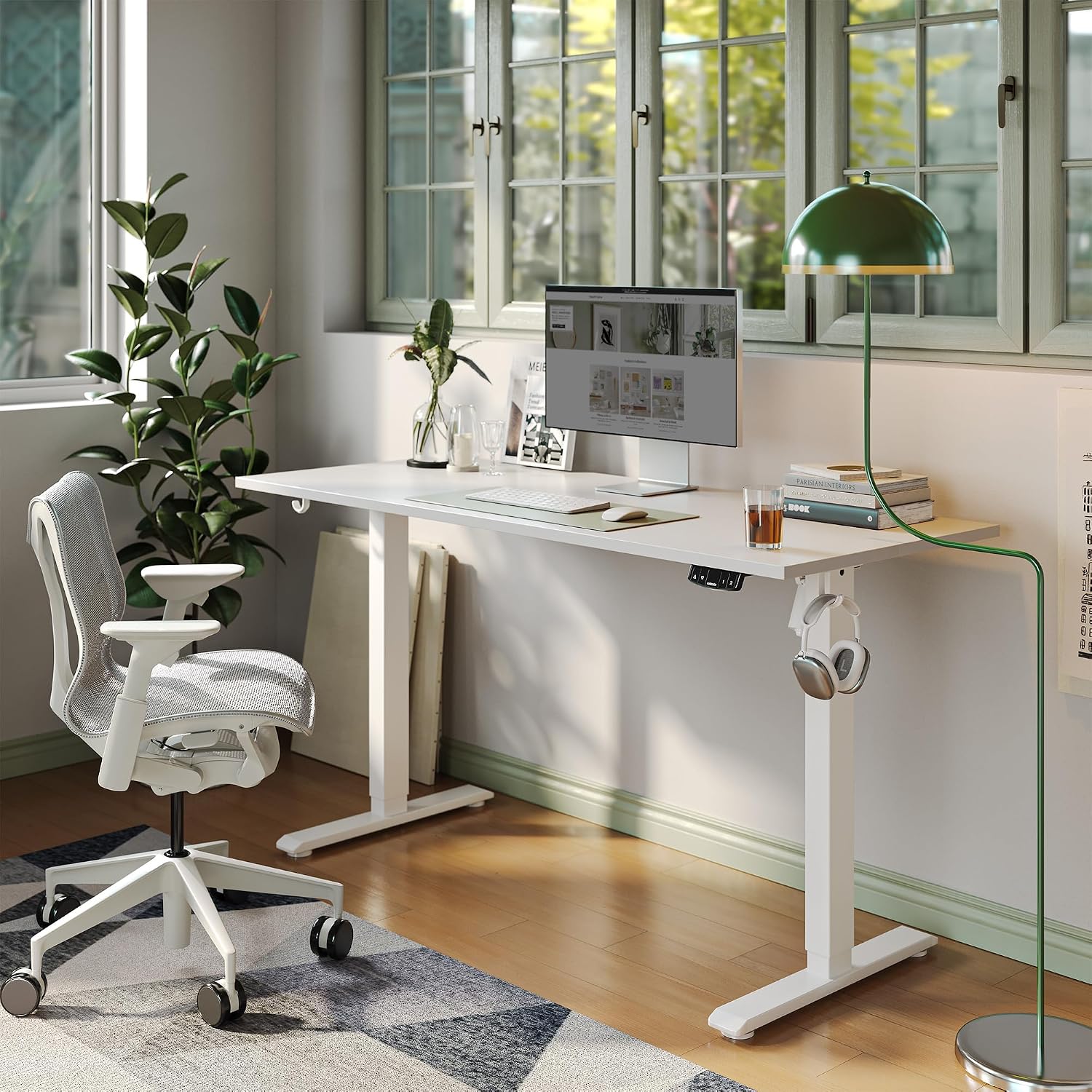 Detalle 2 de Agilestic DJ 55 x 24-Inch Electric Standing Desk, White, Memory Presets
