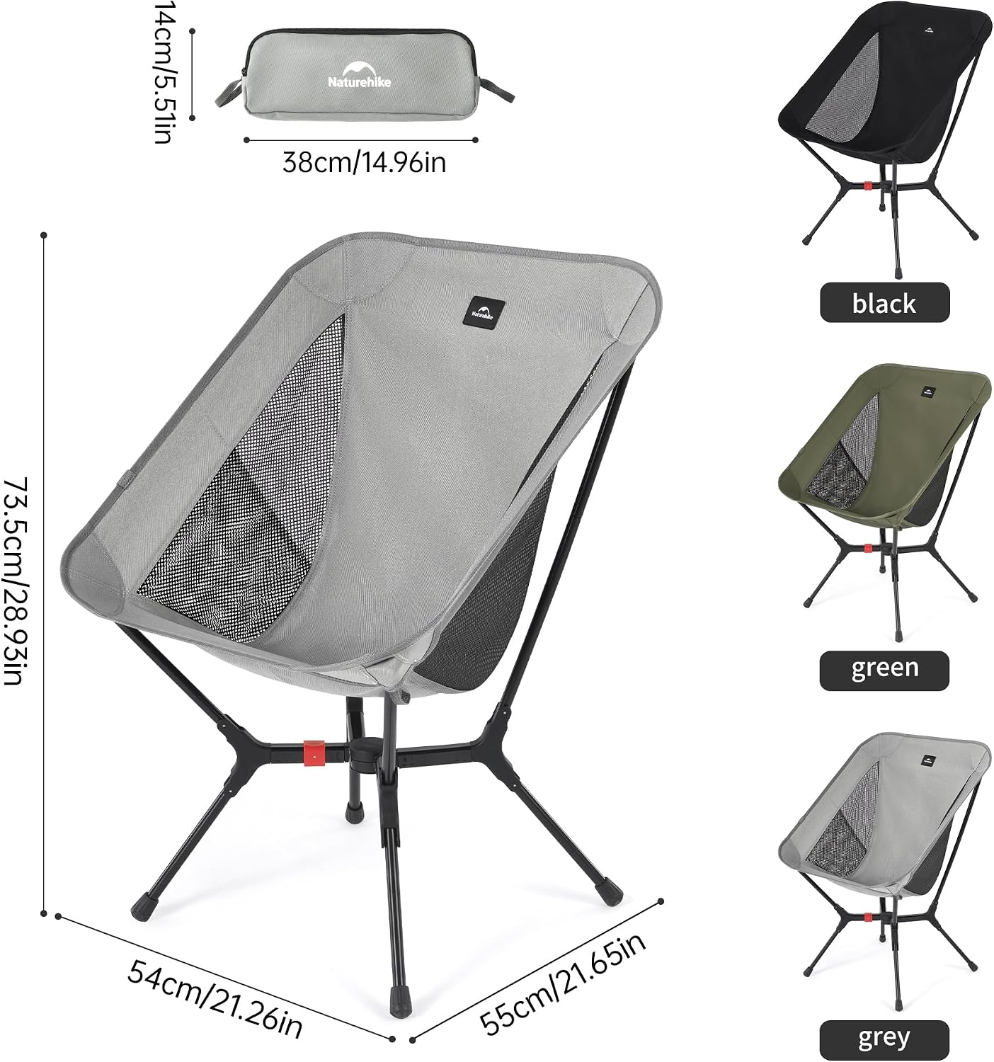 Detalle 2 de Naturehike YL01 Snap CNK2550JJ013 hopfällbar campingstol med aluminiumram