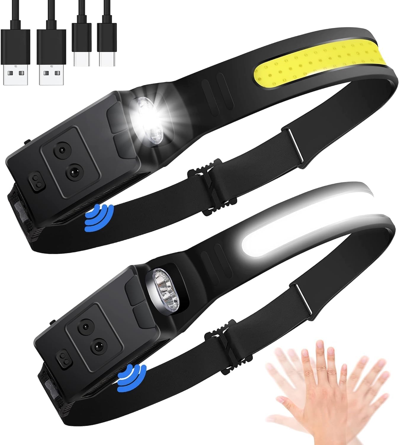 Hyted Linterna Frontal LED recargable 230°