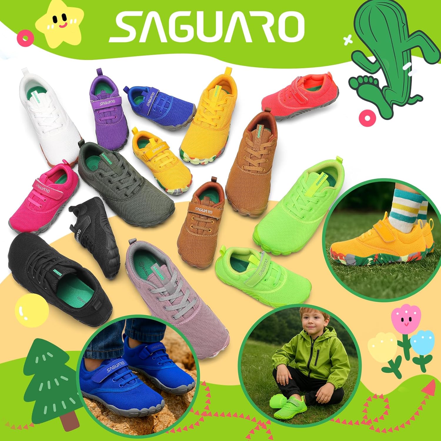 Thumbnail 6 de SAGUARO Enfants Chaussures Minimalistes Antidérapantes et Légères Barefoot Shoes, Tailles 24-36