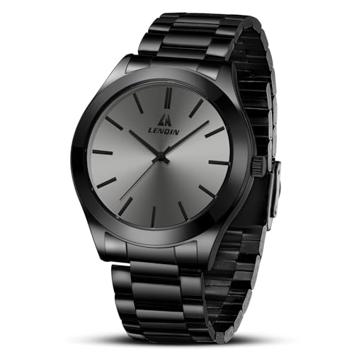 Detalle de LN LENQIN Orologio Uomo Acciaio Inox Analogico Quarzo Impermeabile 30M