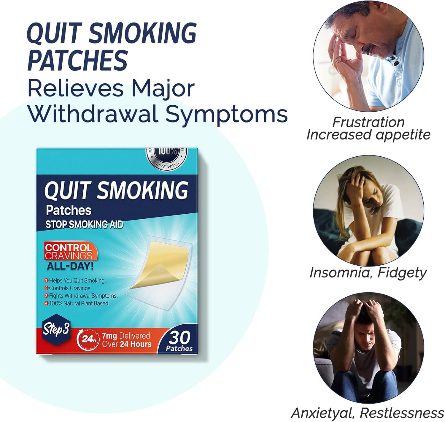 Detalle 2 de Step 3 Quit Smoking Patches (7mg) — 30 Count Nicotine Stop-Smoking Aid Patches for a 3-Step Plan