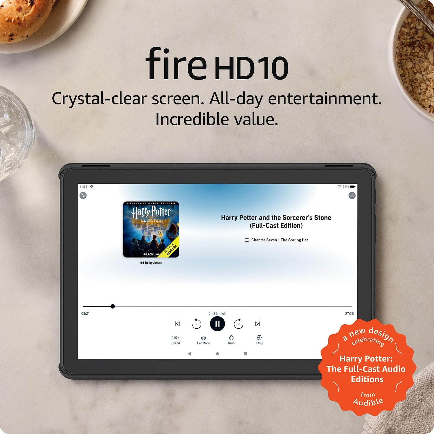Detalle de Amazon Fire HD 10 Harry Potter Edition Tablet, 32GB, 10.1-Inch 1080p Display