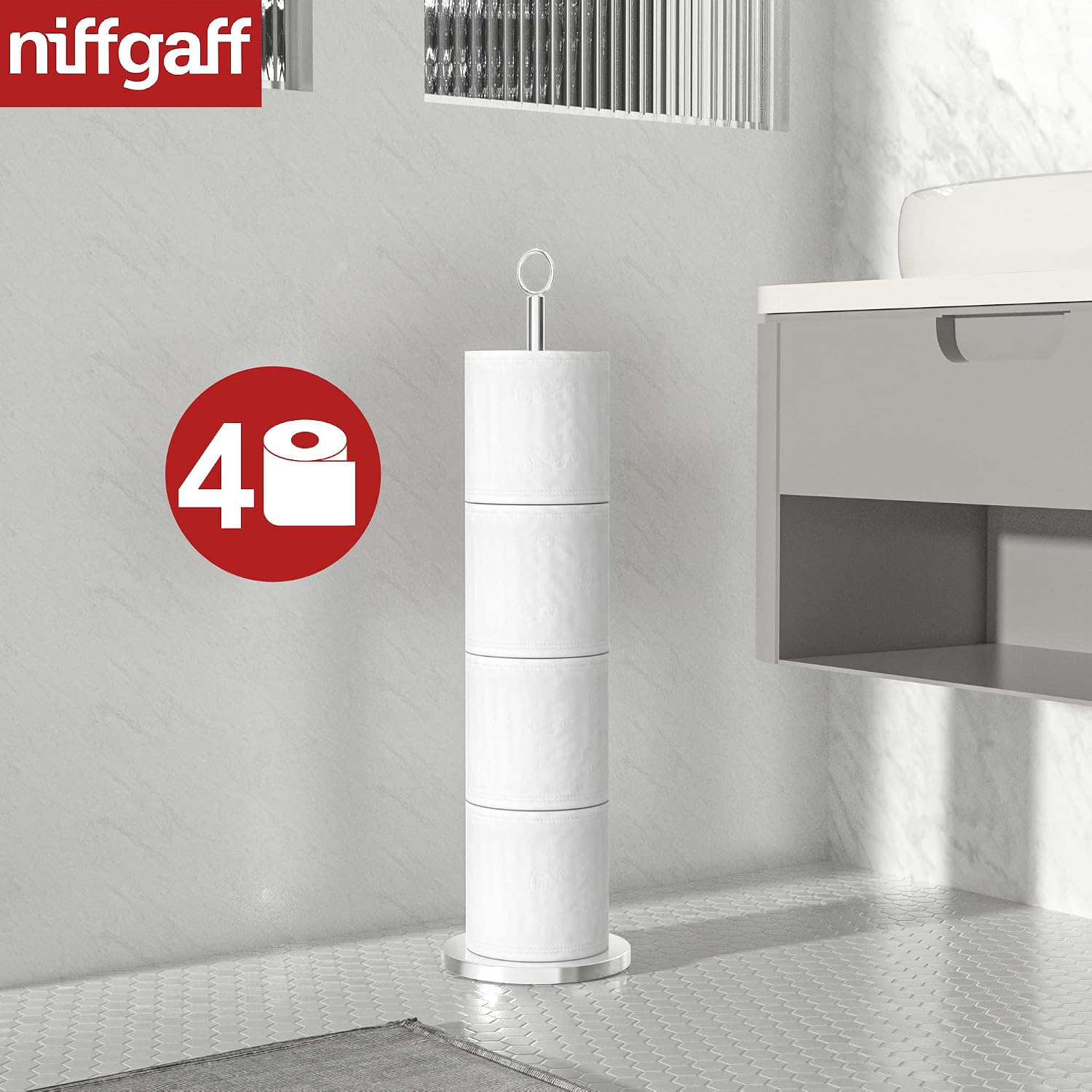 Thumbnail 1 de Free-Standing Toilet Roll Holder with Reserve