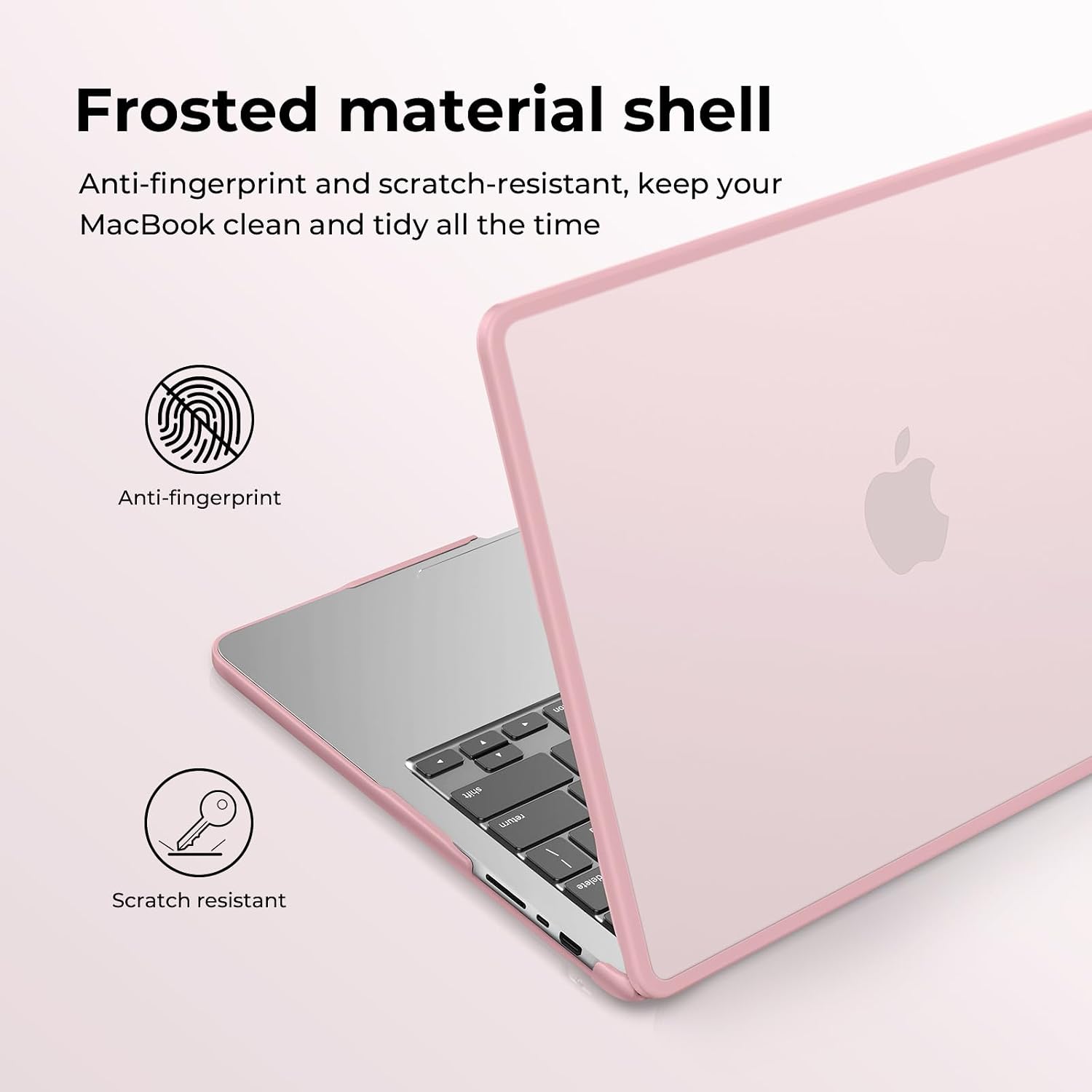 Thumbnail 4 de BlueSwan Hülle für MacBook Pro 14" (2021–2026): TPU-Rahmen, matte Anti-Fingerprint Schutzhaube in Rosa