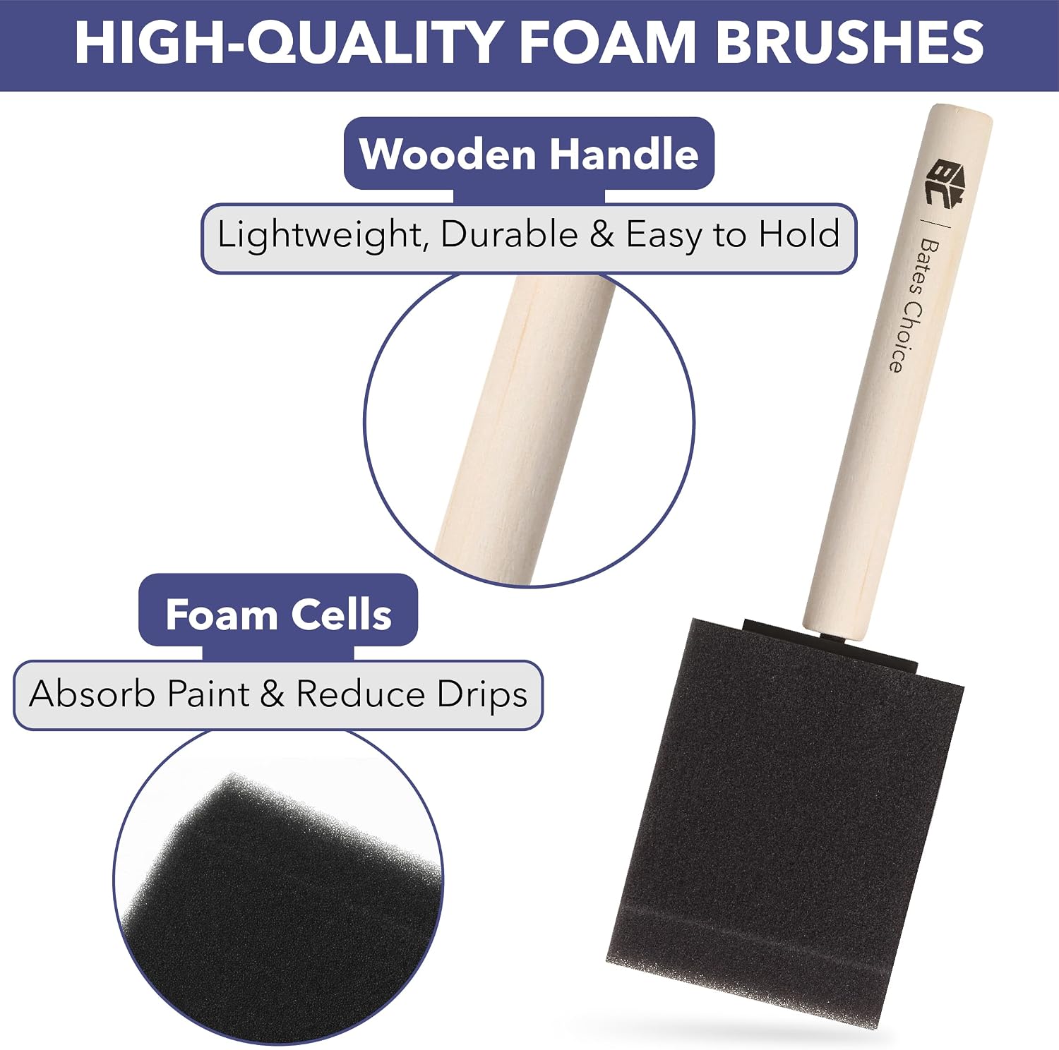 Detalle 2 de Bates Foam Paint Brushes, 2-Inch