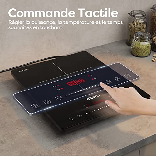 Detalle de CIARRA CBTIH1, plaque à induction portable 1 foyer, 8 températures et minuteur