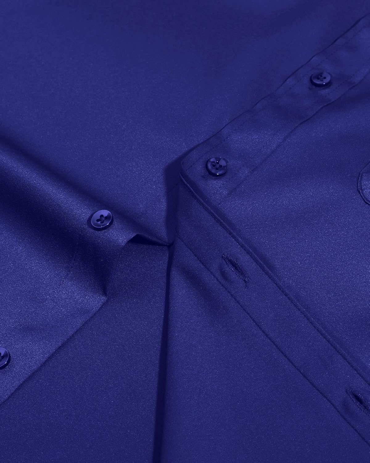 Detalle de Siliteelon Herren Kurzarm Hemden – Casual Regular Fit, bügelfrei und faltenfrei mit Tasche