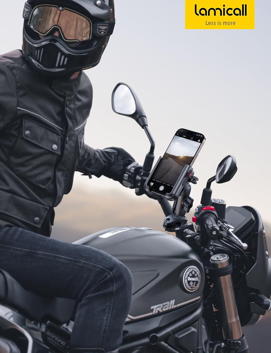 Thumbnail 6 de Lamicall Motorcycle Phone Mount with Aluminium Alloy, Vibration Dampener and Extendable Arm