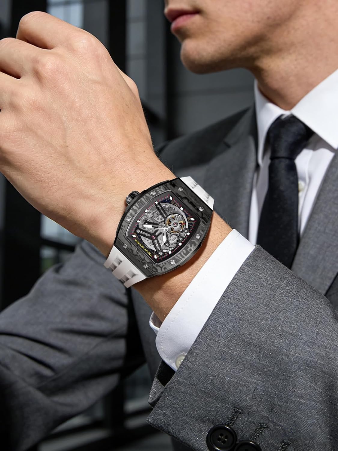 Detalle de Tsar Bomba Montre Automatique pour Homme – Étanche 50 m, Mouvement Japonais 82S0, Boîtier Acier Inoxydable et Verre Saphir