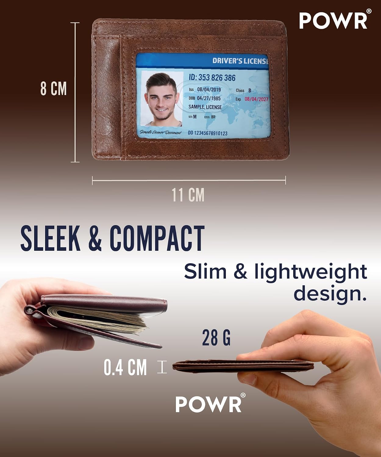 Thumbnail 3 de POWR Mens Wallet Slim RFID 7-card