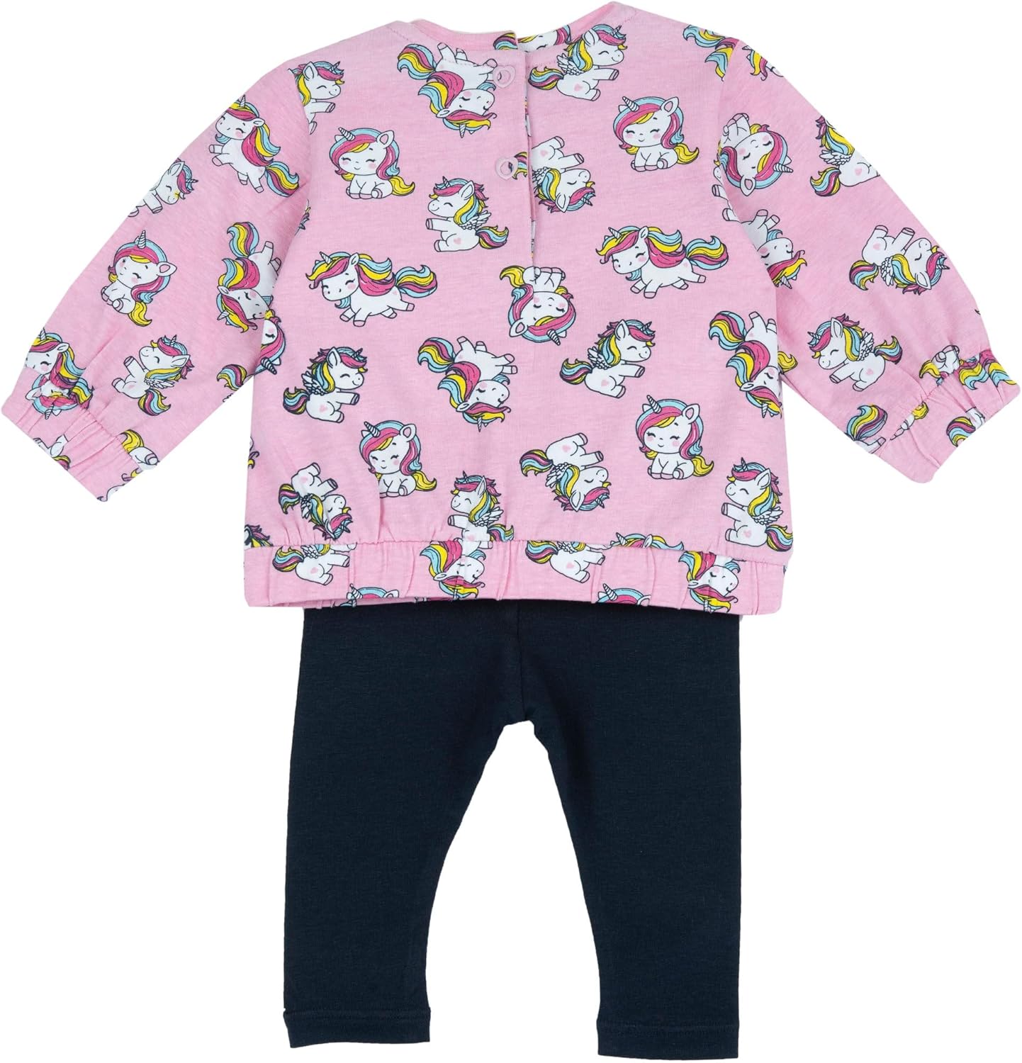 Detalle de Ensemble bébé fille Chicco en tissu doux avec licorne – Sweat et leggings, col joliment orné