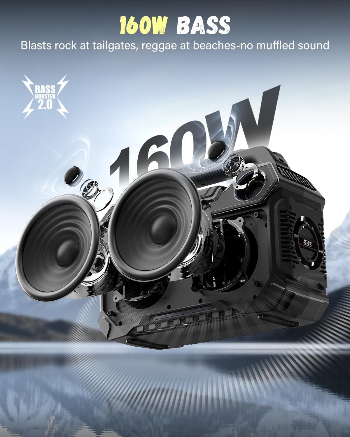 Thumbnail 1 de AFIFR Outdoor Bluetooth Speaker 160W: Rugged, IP67, 24H Playtime with Lights