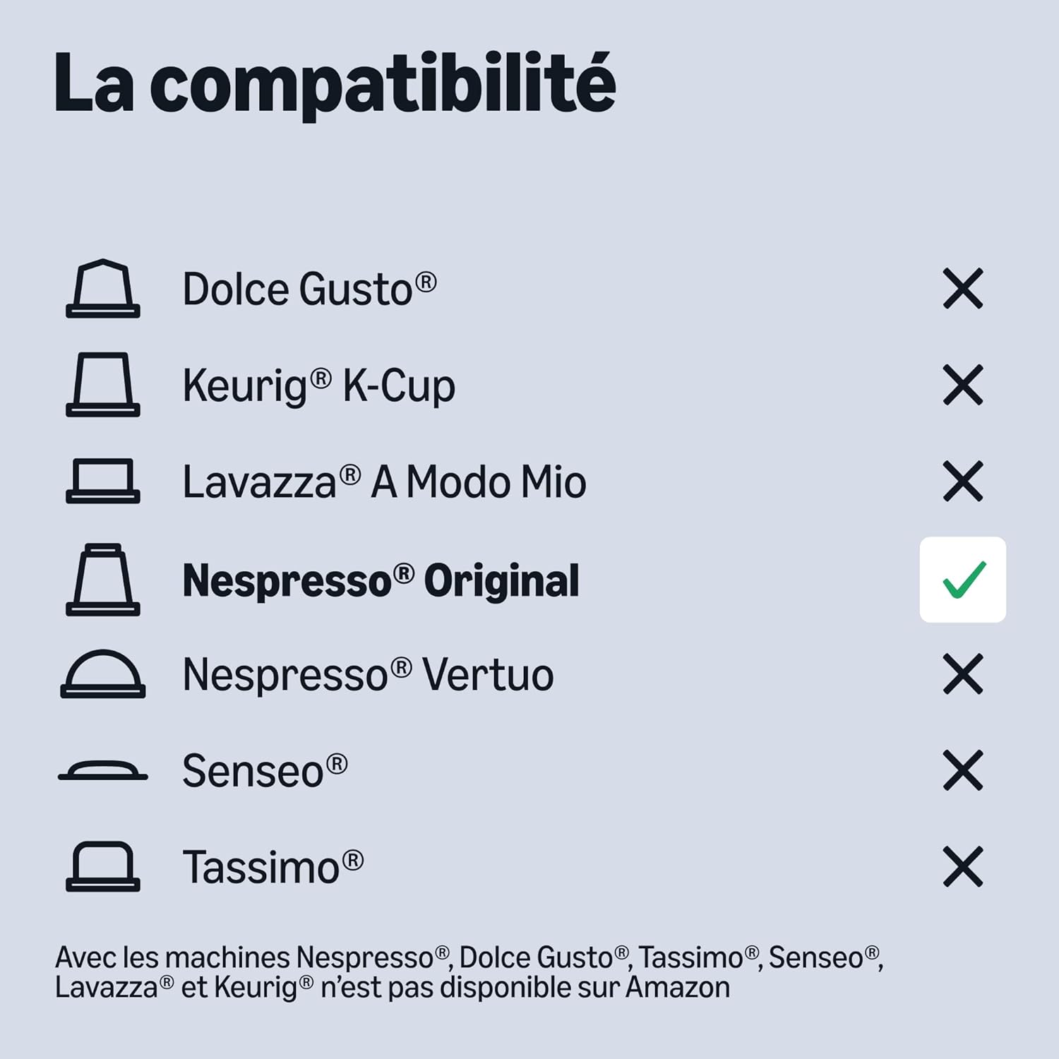 Detalle de By Amazon Capsules Café Ristretto en aluminium – 100 capsules compatibles Nespresso (5 x 20) et certifié Rainforest Alliance