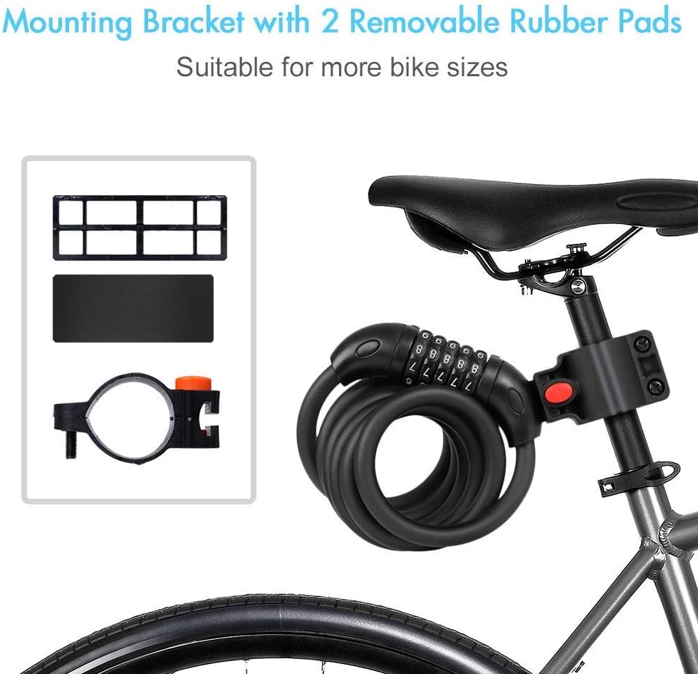 Thumbnail 4 de REHKITTZ Bike Lock Combination 5-digit 120 cm cable lock 🚲