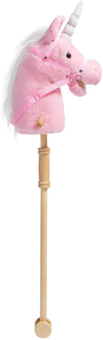 Thumbnail 2 de iBonny 36 inch Pink Unicorn Hobby Horse with Grip Handles and Wheels