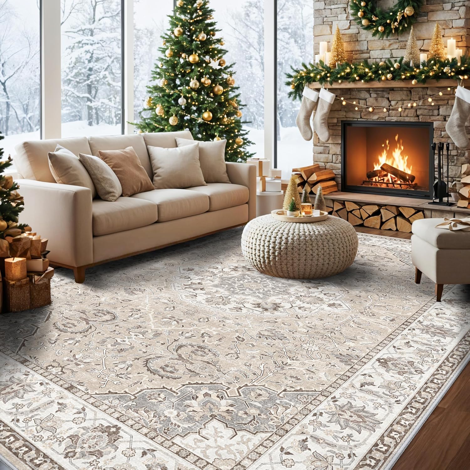 10x14 Vintage Washable Area Rug