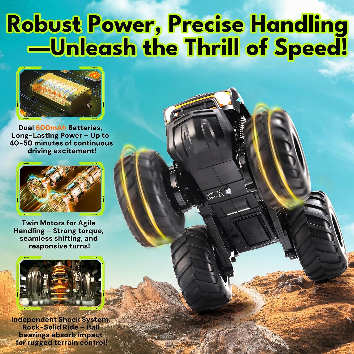 Thumbnail 4 de Threeking 1:16 Waterproof Monster Truck RC Car