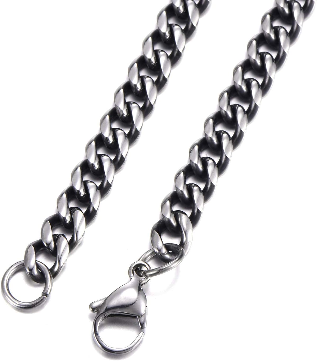 Detalle 2 de DonDon Collana da Uomo in Acciaio Inossidabile Argento-Nero (52 cm)