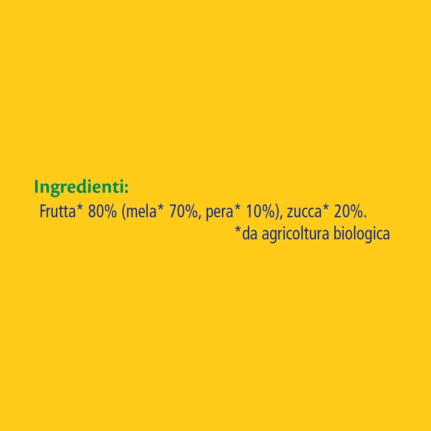 Detalle de HiPP Frutta E Verdura Frullata Gusto Mela, Pera e Zucca — 8 Confezioni da 90 g (720 g) Bio