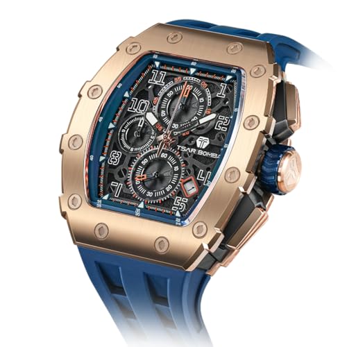 Detalle de Tsar Bomba Men’s Watch: 50M Waterproof Tonneau with Sapphire Glass and Chronograph
