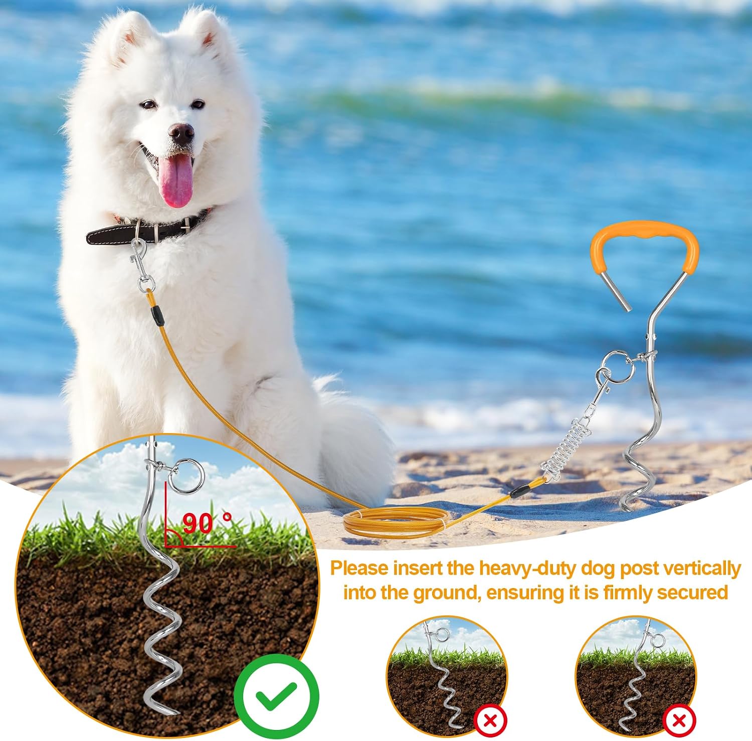 Thumbnail 4 de YunJoyous Dog Tie Out Stake 42 cm
