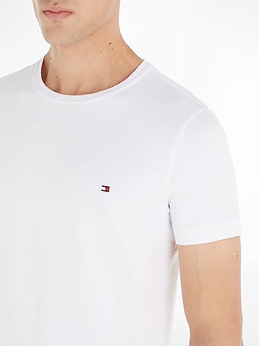 Detalle de Tommy Hilfiger Uomo T-Shirt Maniche Corte Core Stretch Slim Fit Bianco M