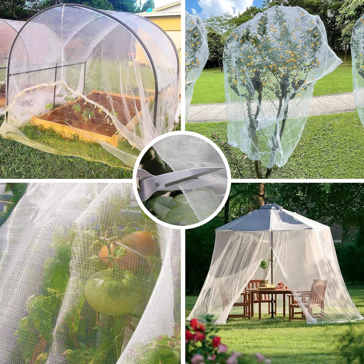 Detalle 2 de Aoipend Fine Mesh Garden Netting, 10' x 50' PE Crop Cover